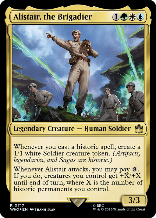 Alistair, the Brigadier (Surge Foil) (WHO-717) [Doctor Who] Foil MTG Single Wizards of the Coast