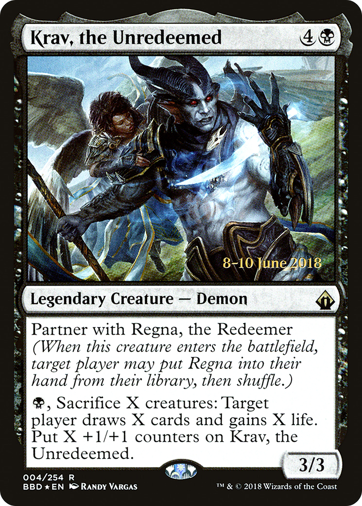 Krav, the Unredeemed [Battlebond Prerelease Promos] MTG Single Magic: The Gathering