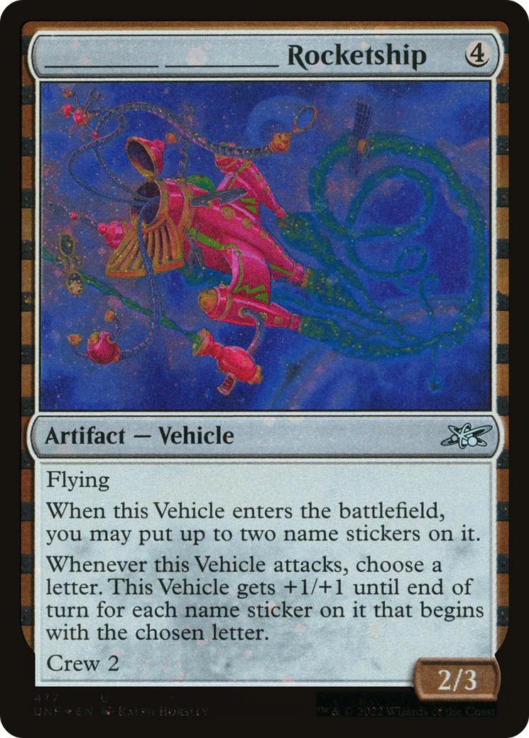 _______ _______ Rocketship (Galaxy Foil) (UNF-477) [Unfinity] Foil MTG Single Wizards of the Coast