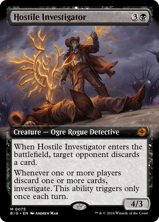 Hostile Investigator (BIG-075) [The Big Score] (Extended Art) MTG Single Wizards of the Coast
