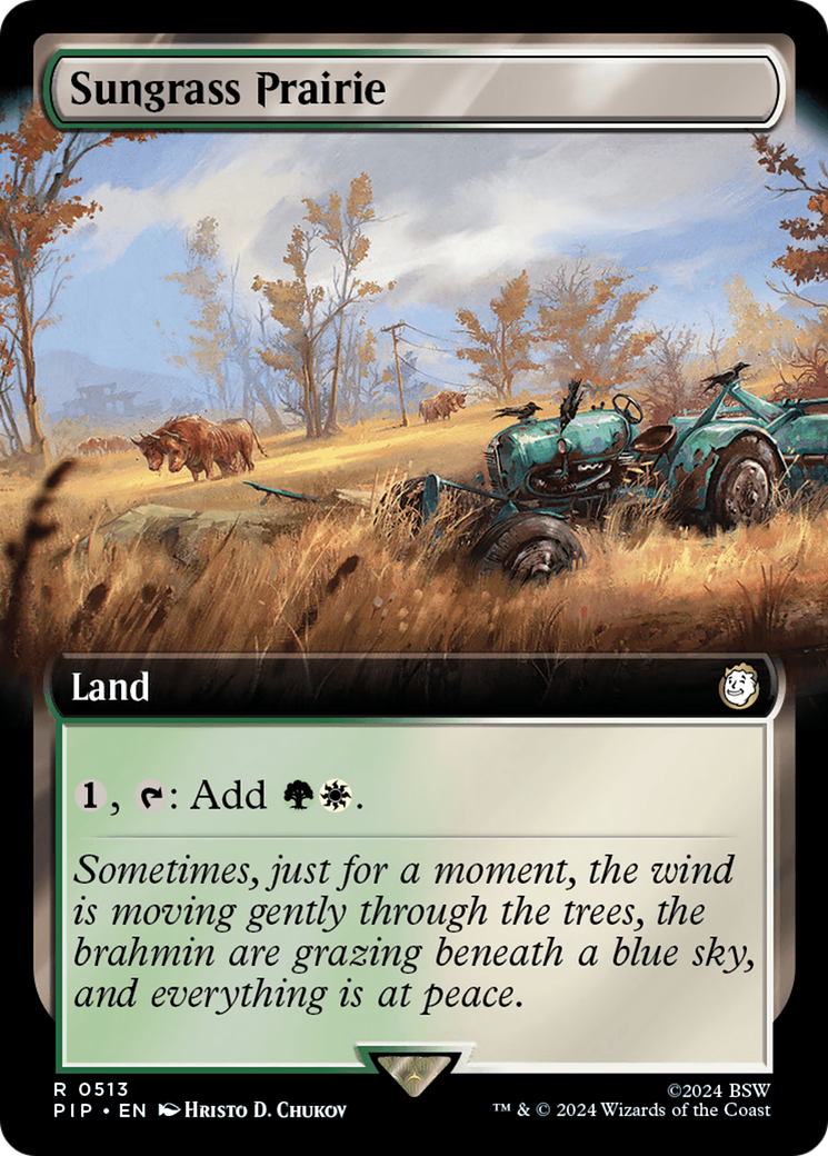 Sungrass Prairie (PIP-513) [Fallout] (Extended Art) Foil MTG Single Wizards of the Coast