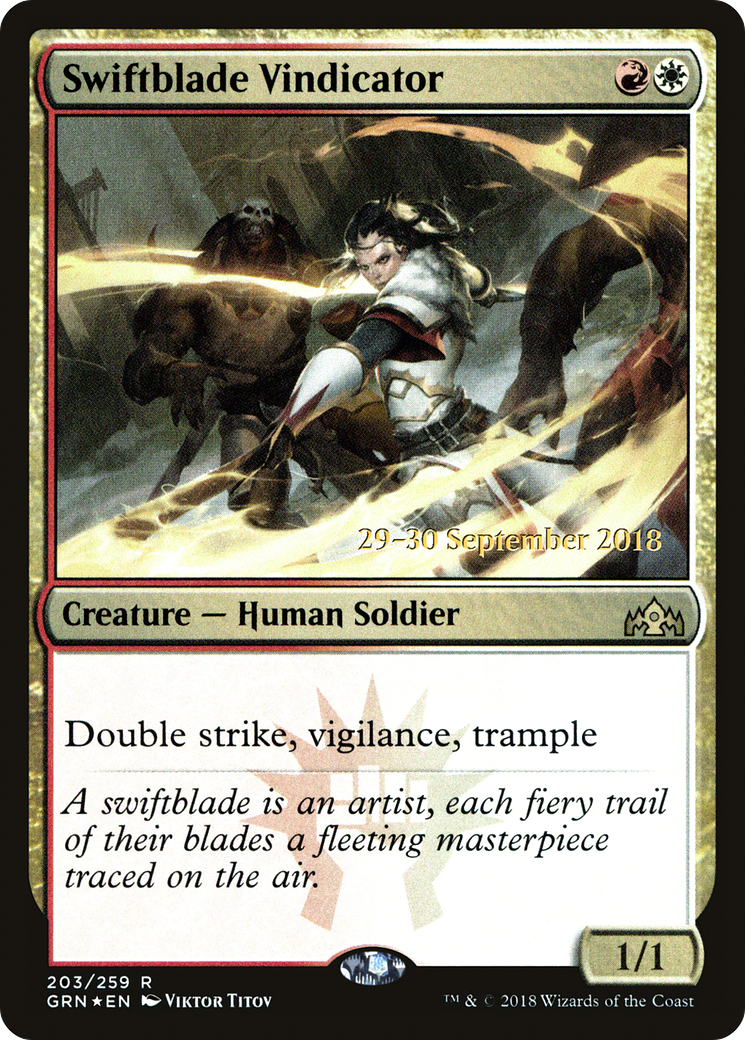 Swiftblade Vindicator (GRN) (PRE-203) [Guilds of Ravnica Promos] Foil MTG Single Wizards of the Coast