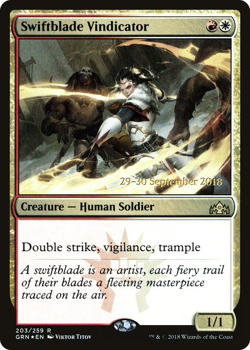 Swiftblade Vindicator (GRN) (PRE-203) [Guilds of Ravnica Promos] Foil MTG Single Wizards of the Coast
