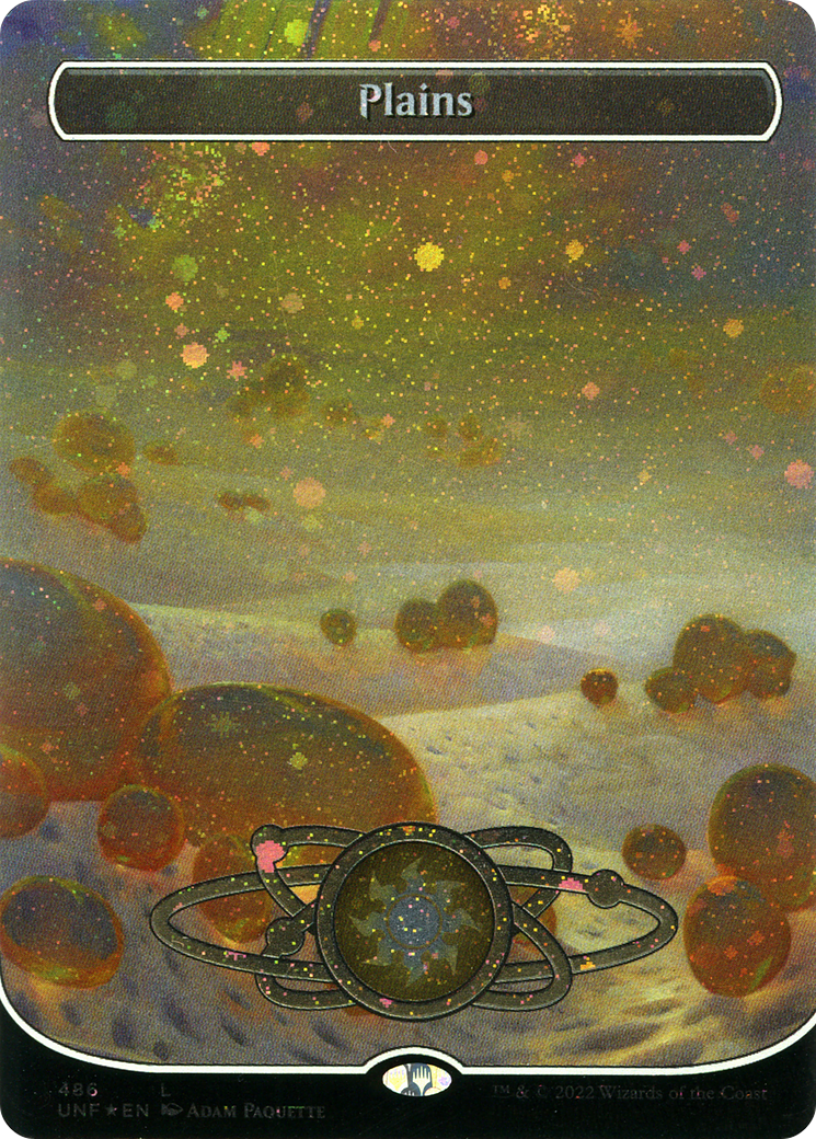 Plains (486) (Galaxy Foil) (UNF-486) [Unfinity] Foil MTG Single Wizards of the Coast