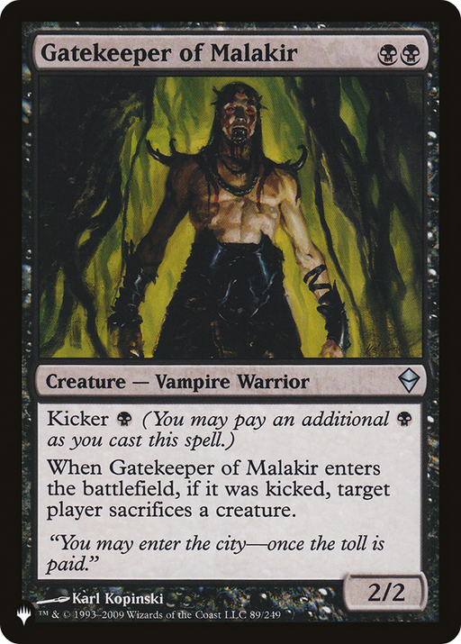 Gatekeeper of Malakir (LIST-ZEN-89) [Mystery Booster] The List MTG Single Wizards of the Coast
