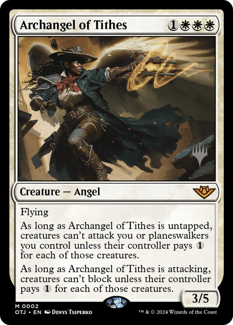 Archangel of Tithes (PPOTJ-002) [Outlaws of Thunder Junction Promos] MTG Single Wizards of the Coast