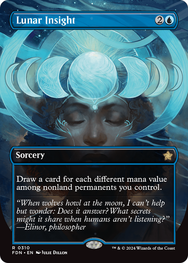 Lunar Insight (FDN-310) [Foundations] (Borderless) Foil MTG Single Wizards of the Coast