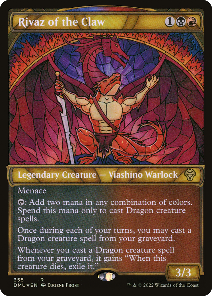 Rivaz of the Claw (Textured Foil) (DMU-355) [Dominaria United] (Showcase) Foil MTG Single Wizards of the Coast