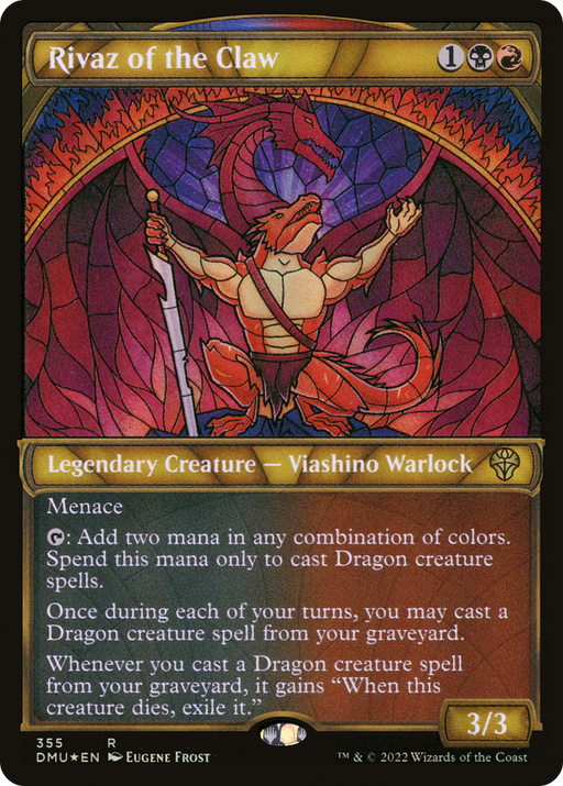 Rivaz of the Claw (Textured Foil) (DMU-355) [Dominaria United] (Showcase) Foil MTG Single Wizards of the Coast