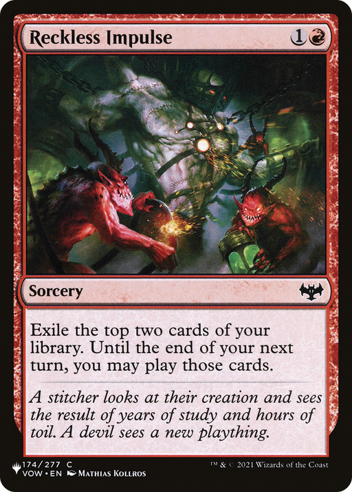 Reckless Impulse (LIST-VOW-174) [Mystery Booster] The List MTG Single Wizards of the Coast