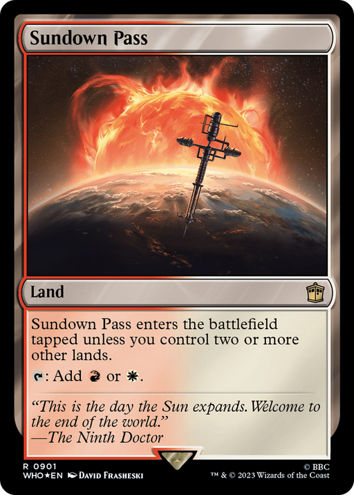 Sundown Pass (Surge Foil) (WHO-901) [Doctor Who] Foil MTG Single Wizards of the Coast