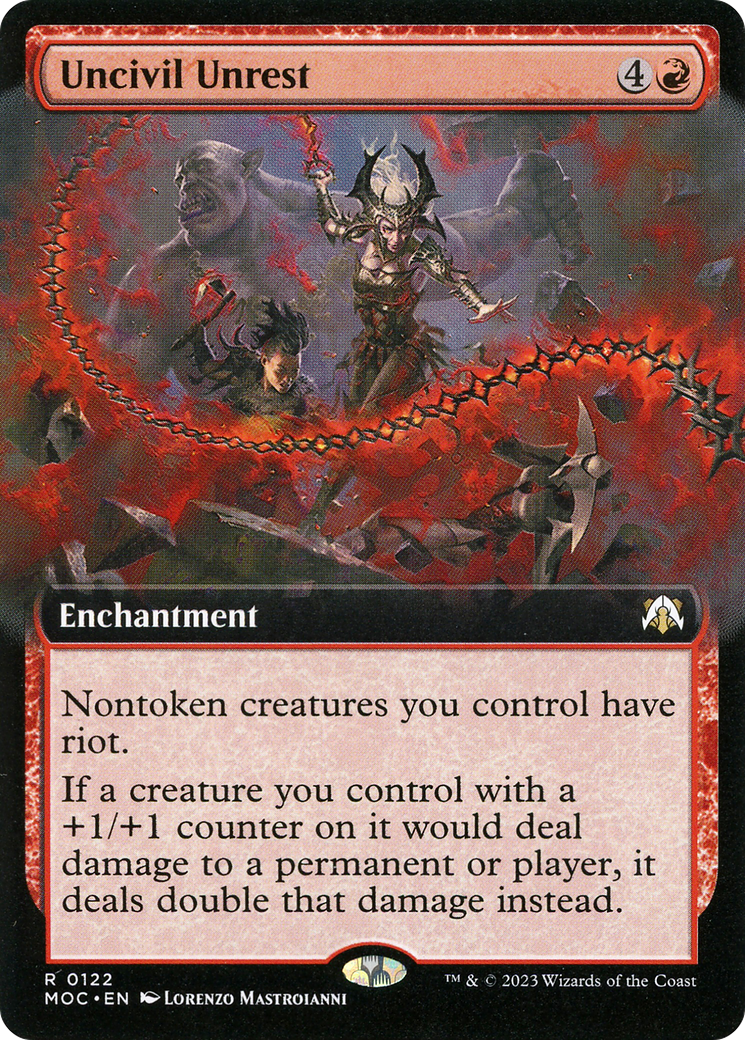 Uncivil Unrest (MOC-122) [March of the Machine Commander] (Extended Art) MTG Single Wizards of the Coast