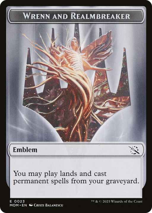 Wrenn and Realmbreaker Emblem (TMOM-023) [Tokens] March of the Machine Tokens Foil MTG Single Wizards of the Coast