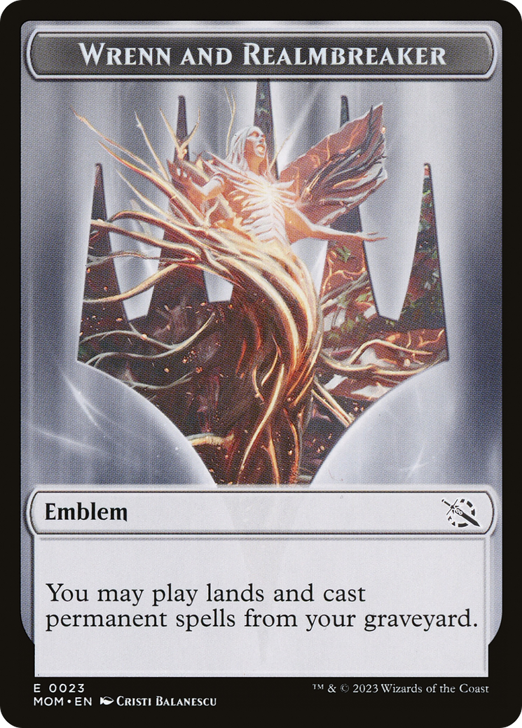 Wrenn and Realmbreaker Emblem (TMOM-023) [Tokens] March of the Machine Tokens MTG Single Wizards of the Coast