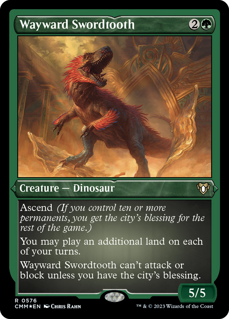 Wayward Swordtooth (CMM-576) [Commander Masters] Etched Foil MTG Single Wizards of the Coast