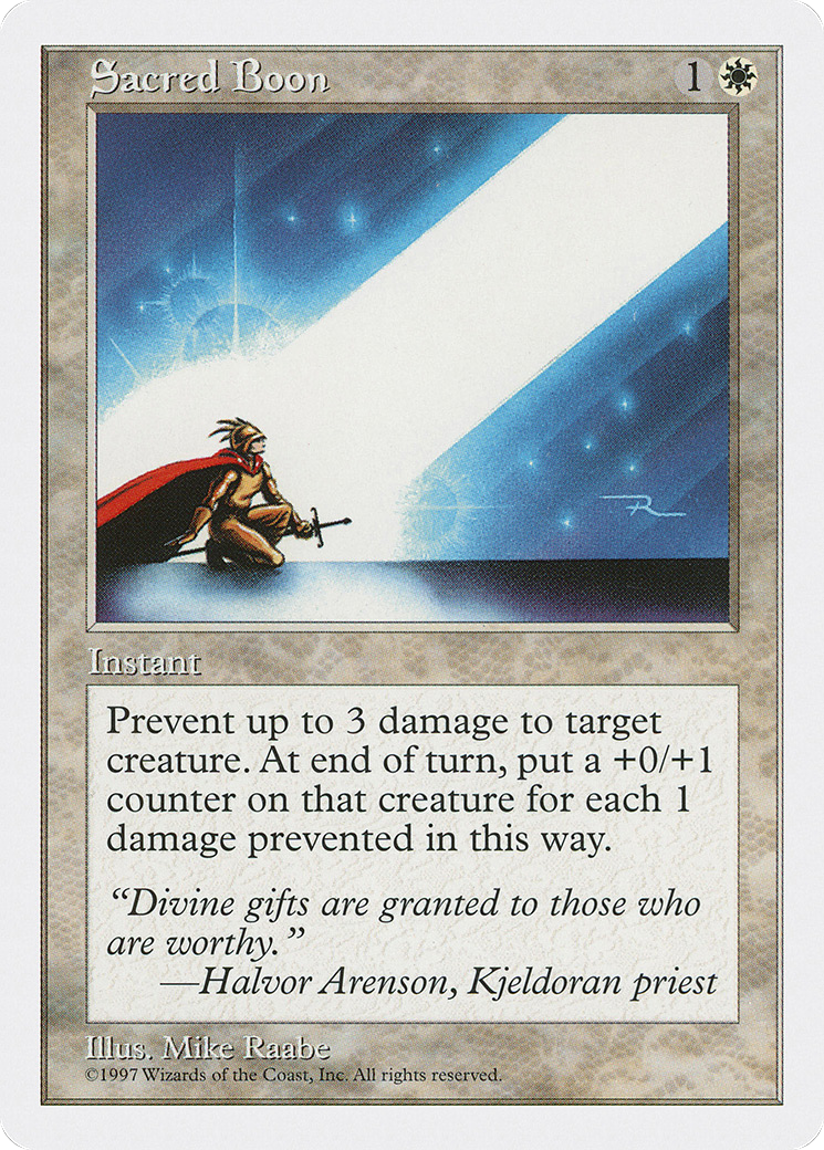 Sacred Boon (5ED-057) [Fifth Edition] MTG Single Wizards of the Coast