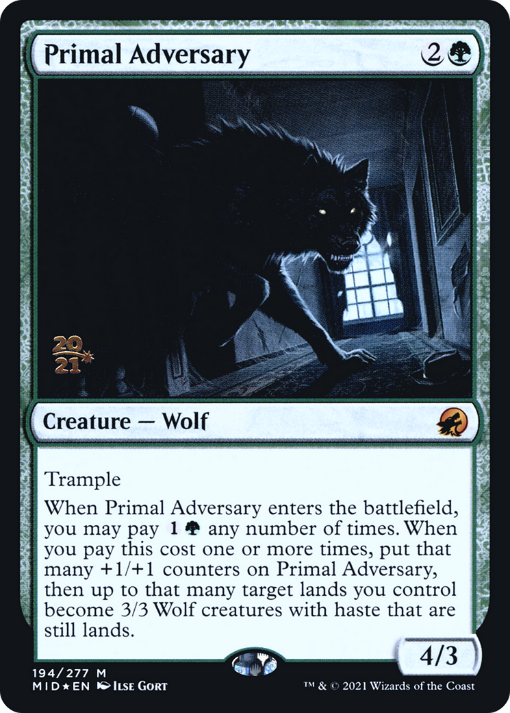 Primal Adversary (PRE-194) [Innistrad: Midnight Hunt Promos] Foil MTG Single Wizards of the Coast
