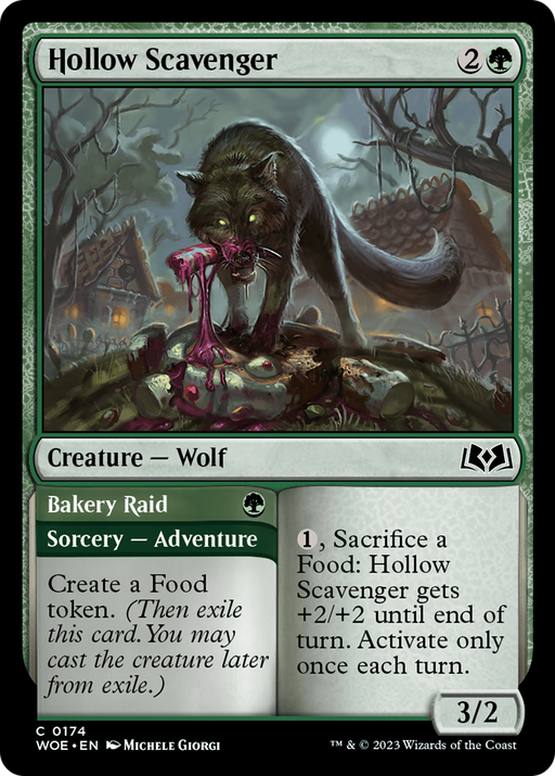 Hollow Scavenger // Bakery Raid (WOE-174) [Wilds of Eldraine] Foil MTG Single Wizards of the Coast