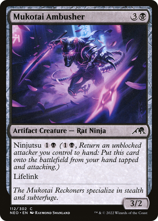 Mukotai Ambusher (NEO-112) [Kamigawa: Neon Dynasty] Foil MTG Single Wizards of the Coast