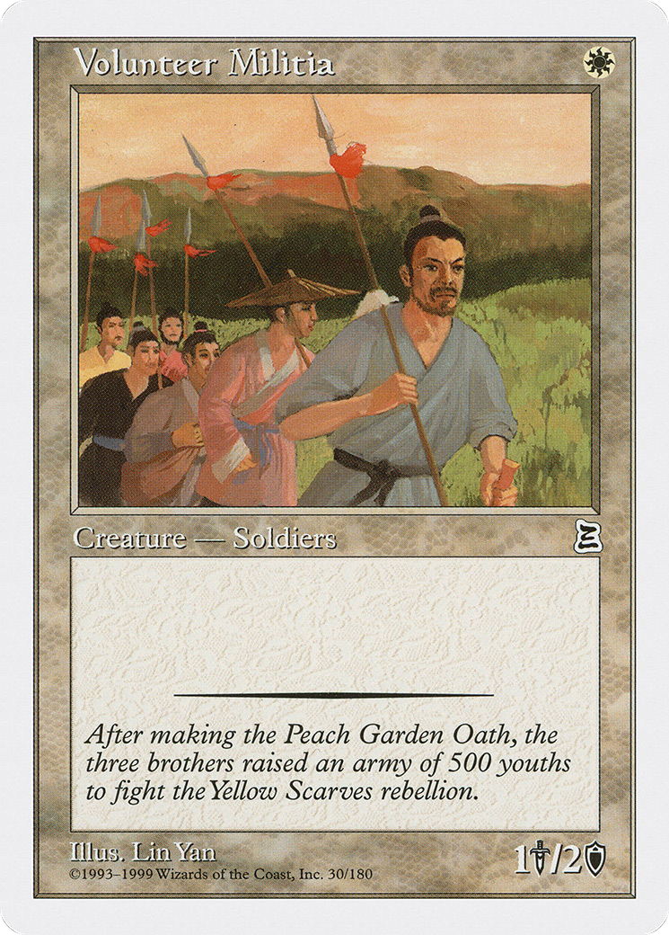 Volunteer Militia (PTK-030) [Oldschool] Portal Three Kingdoms MTG Single Wizards of the Coast