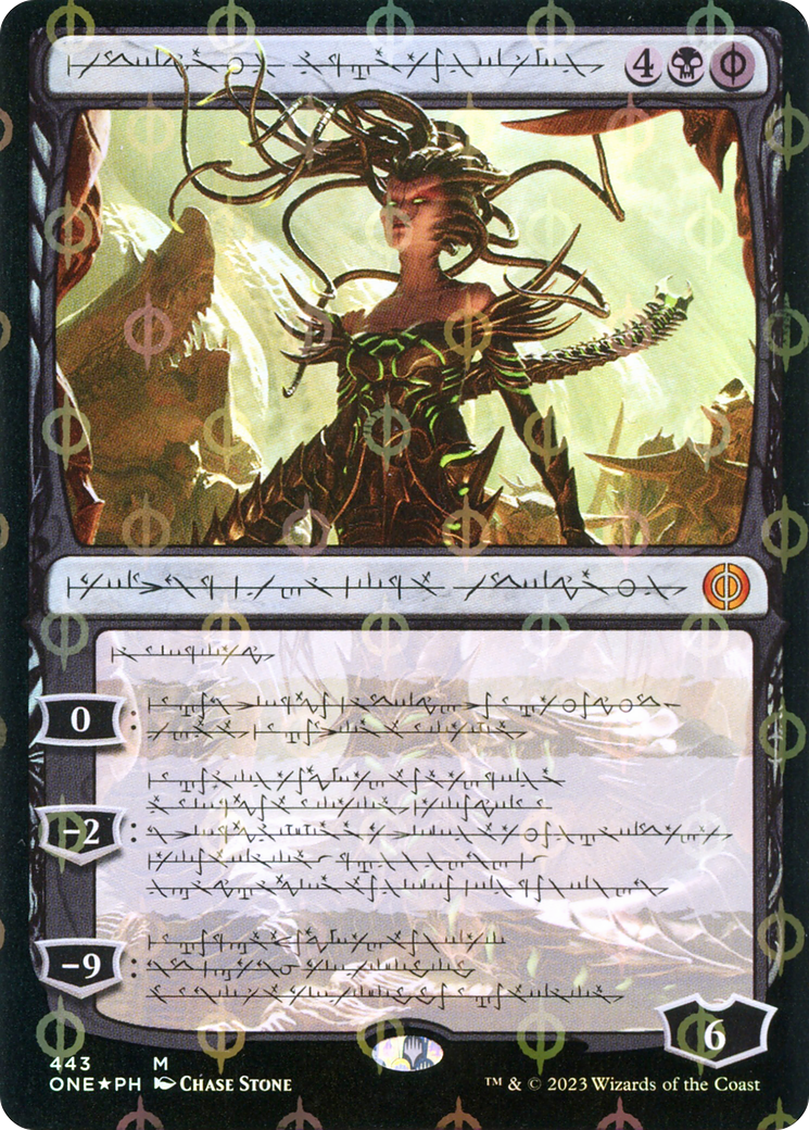 Vraska, Betrayal's Sting (Phyrexian) (Step-and-Compleat Foil) (ONE-443) [Phyrexia: All Will Be One] (Showcase) Foil MTG Single Wizards of the Coast