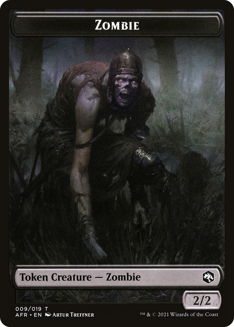 Zombie Token (AFR-009) [Tokens] Adventures in the Forgotten Realms Tokens MTG Single Wizards of the Coast