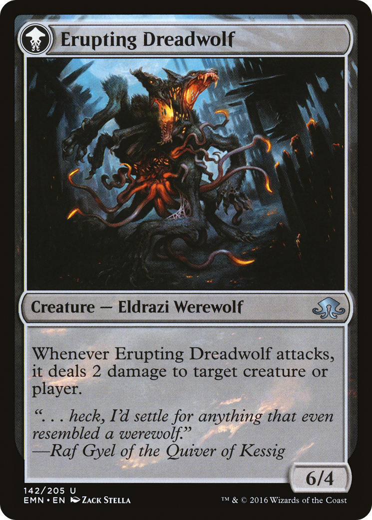 Smoldering Werewolf // Erupting Dreadwolf (EMN-142) [Eldritch Moon] MTG Single Wizards of the Coast