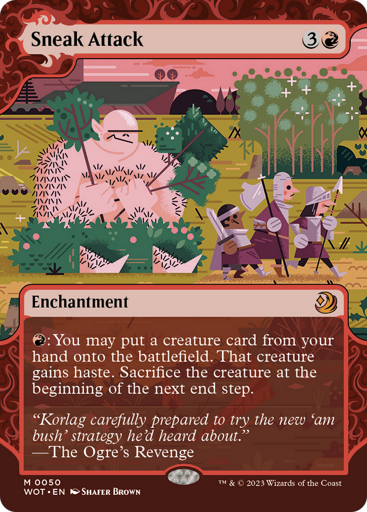 Sneak Attack (WOT-050) [Wilds of Eldraine: Enchanting Tales] (Showcase) (Borderless) Foil MTG Single Wizards of the Coast