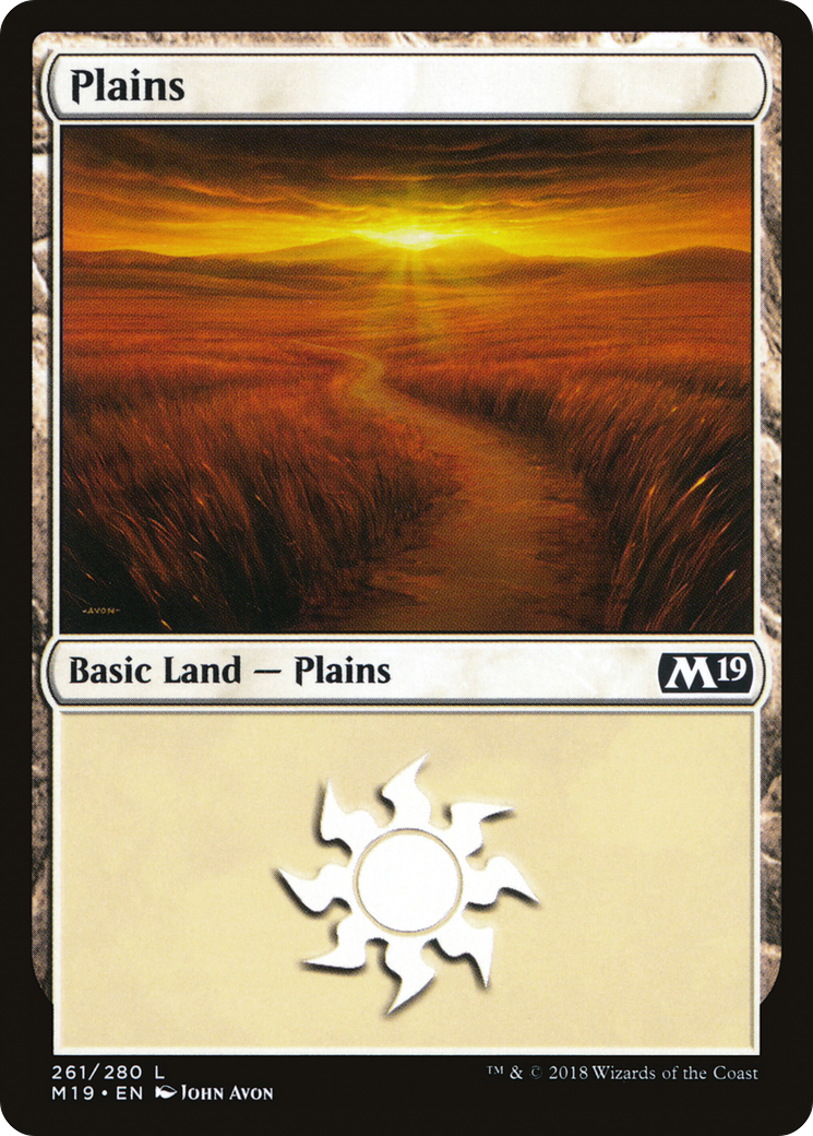 Plains (M19-261) [Core Set 2019] Foil MTG Single Wizards of the Coast