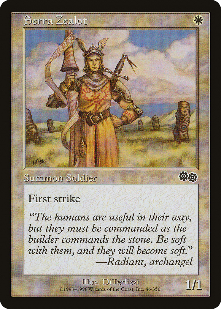 Serra Zealot [Urza's Saga] MTG Single Magic: The Gathering