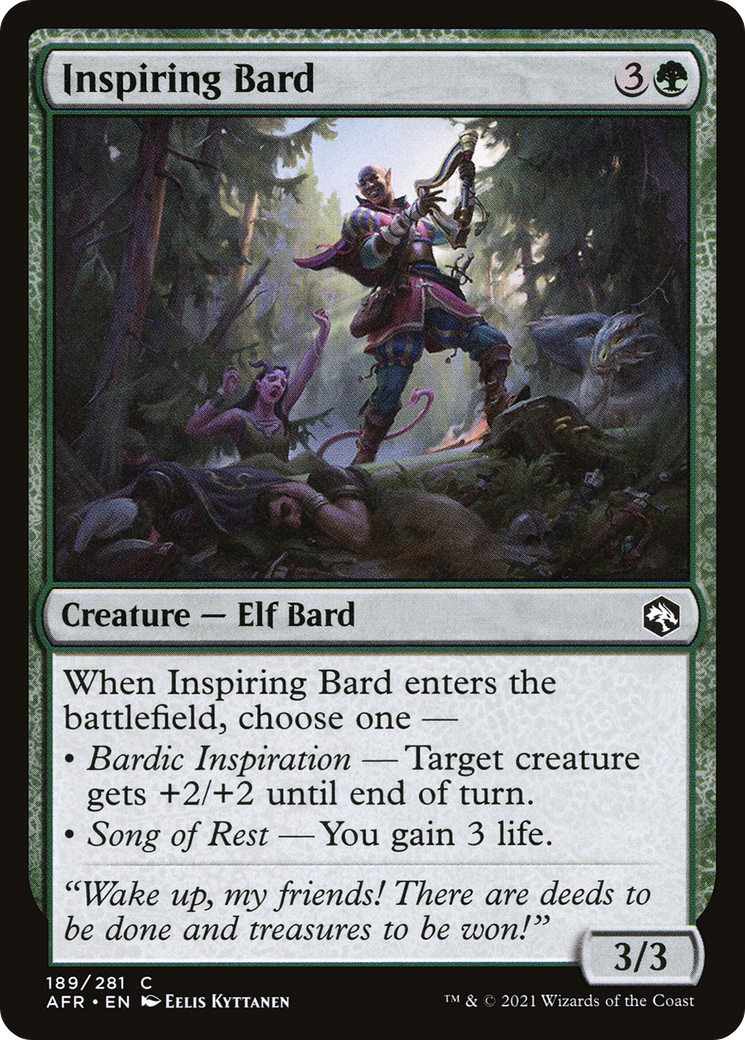 Inspiring Bard (AFR-189) [Adventures in the Forgotten Realms] Foil MTG Single Wizards of the Coast