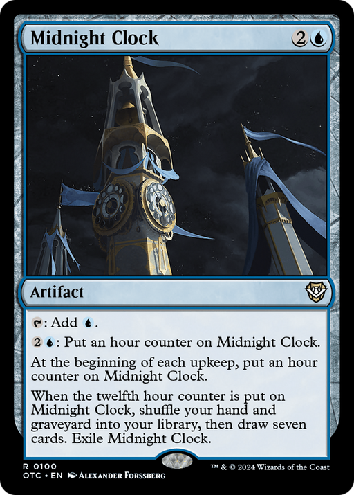 Midnight Clock (OTC-100) [Outlaws of Thunder Junction Commander] MTG Single Wizards of the Coast