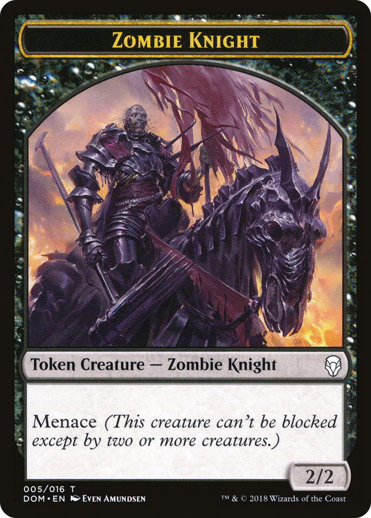 Zombie Knight Token (DOM-005) [Dominaria Tokens] MTG Single Wizards of the Coast