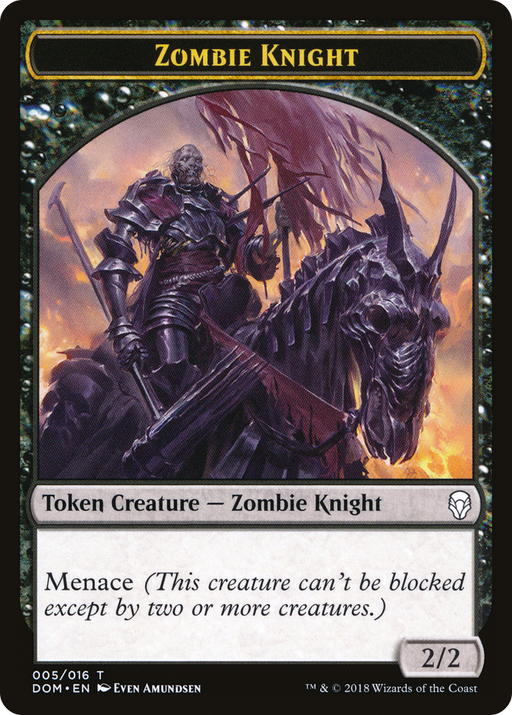 Zombie Knight Token (DOM-005) [Tokens] Dominaria Tokens MTG Single Wizards of the Coast