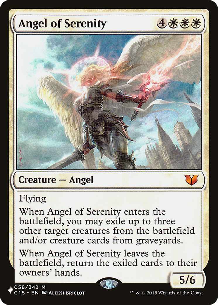 Angel of Serenity (C15) (LIST-058/342) [Mystery Booster] The List MTG Single Wizards of the Coast