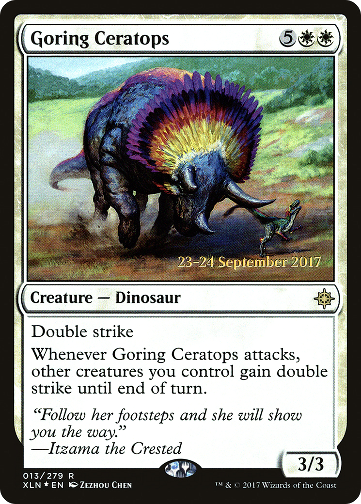 Goring Ceratops [Ixalan Prerelease Promos] MTG Single Magic: The Gathering