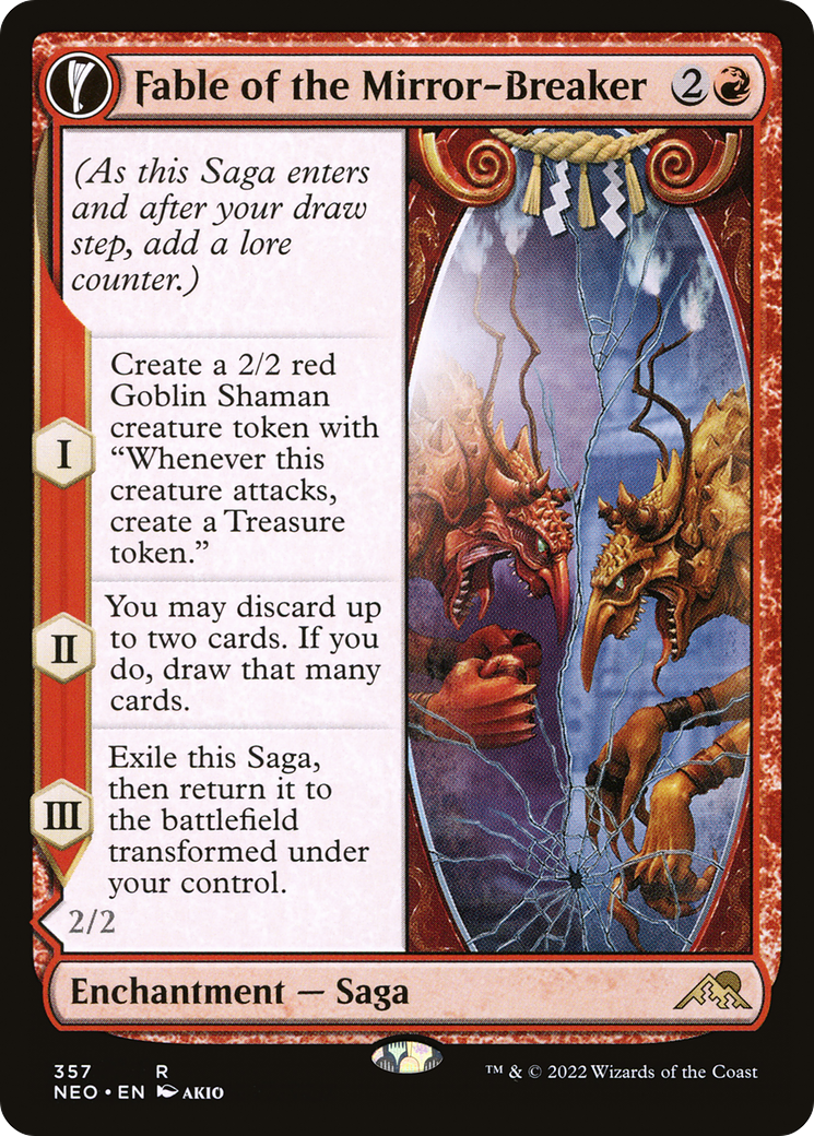 Fable of the Mirror-Breaker // Reflection of Kiki-Jiki (NEO-357) [Kamigawa: Neon Dynasty] (Showcase) MTG Single Wizards of the Coast