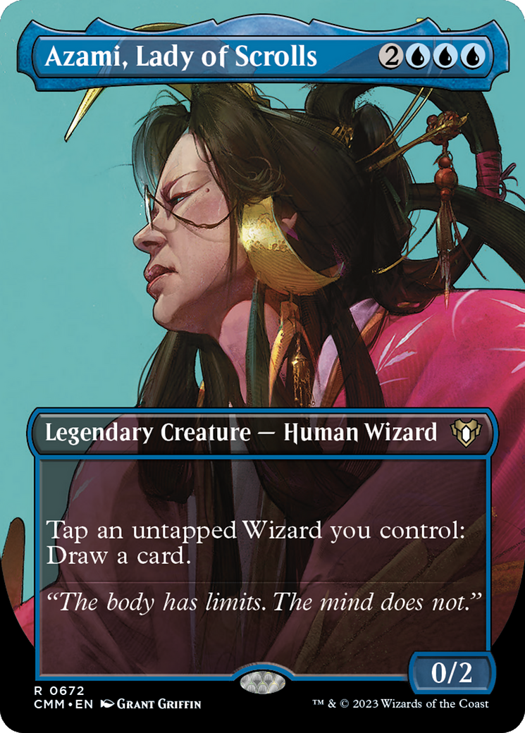 Azami, Lady of Scrolls (CMM-672) [Commander Masters] (Borderless) Foil MTG Single Wizards of the Coast