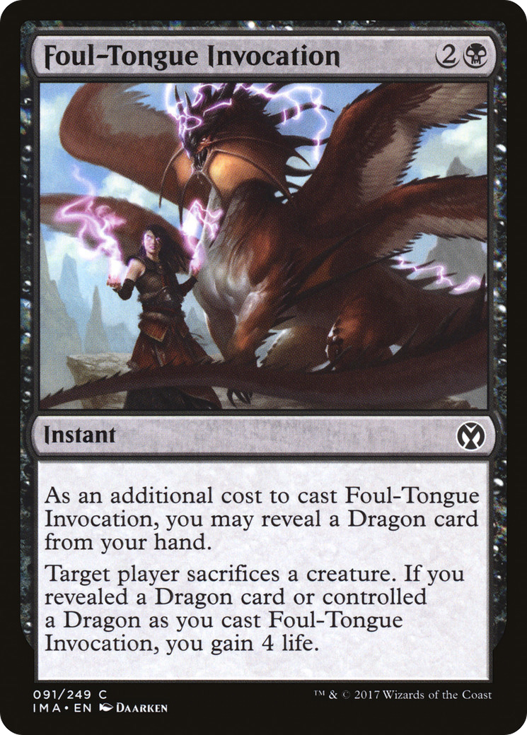 Foul-Tongue Invocation (IMA-091) [Iconic Masters] Foil MTG Single Wizards of the Coast
