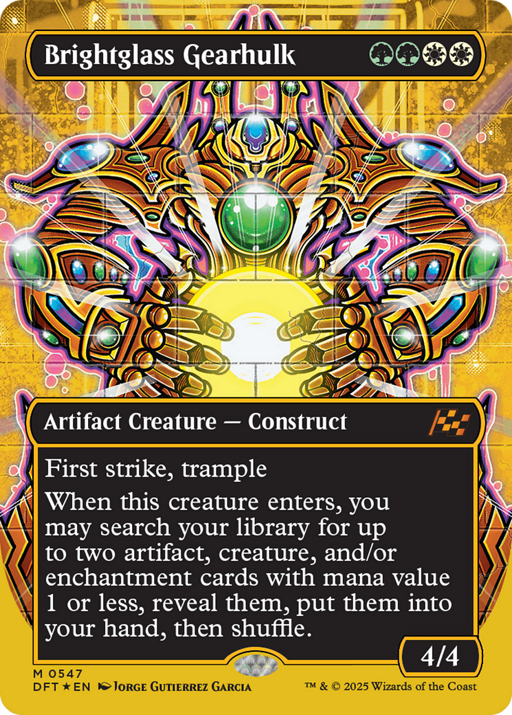 Brightglass Gearhulk (First-Place Foil) (DFT-547) [Aetherdrift] (Borderless) Foil MTG Single Wizards of the Coast