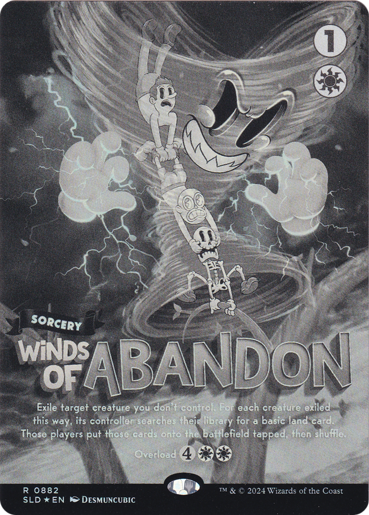 Winds of Abandon (Black & White Foil) (SLD-882) [Secret Lair Drop] (Borderless) Foil