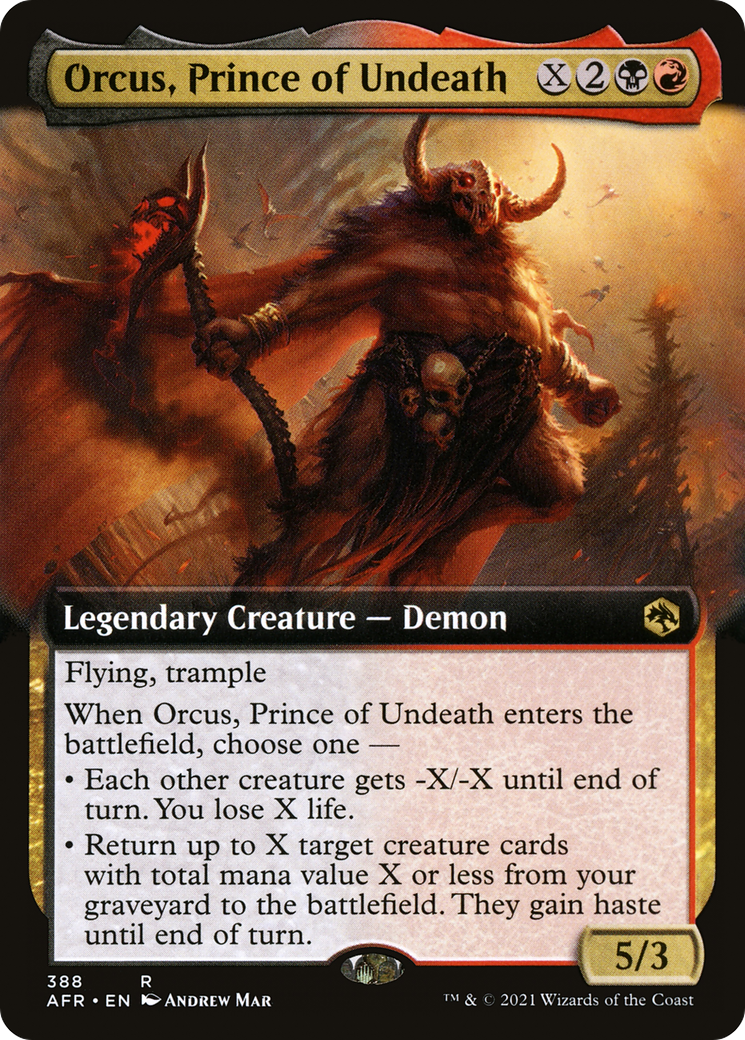 Orcus, Prince of Undeath (AFR-388) [Adventures in the Forgotten Realms] (Extended Art) MTG Single Wizards of the Coast