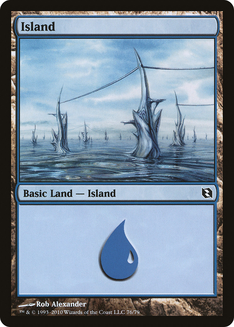 Island (76) [Duel Decks: Elspeth vs. Tezzeret] MTG Single Magic: The Gathering