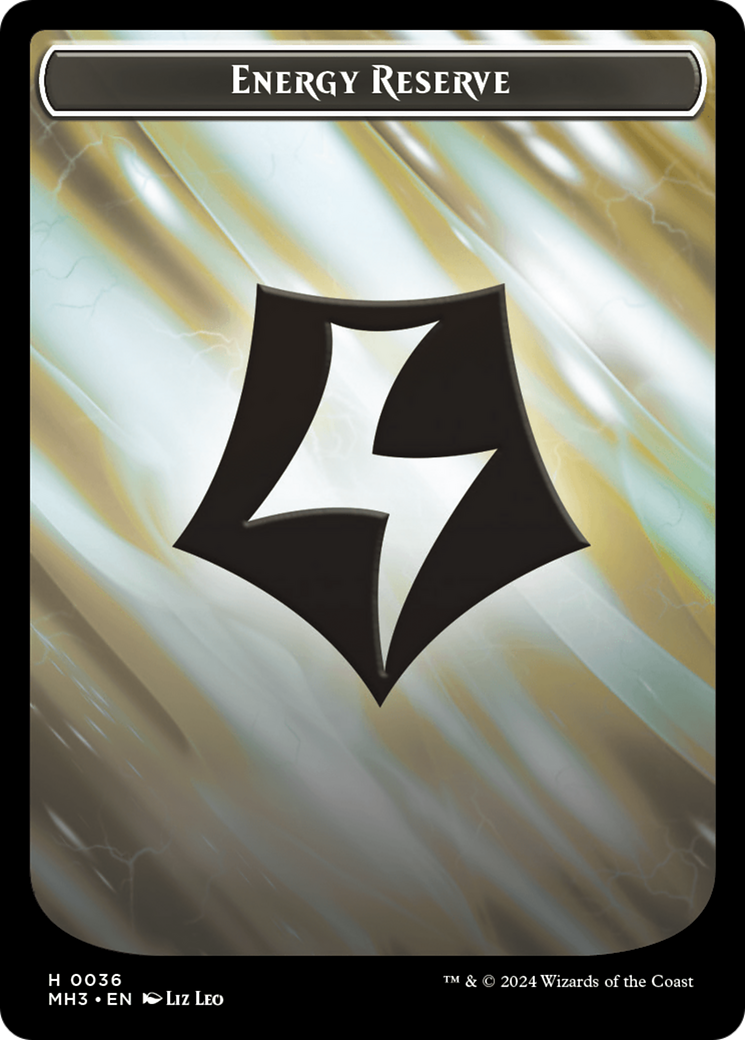 Energy Reserve (Ripple Foil) // Servo Double-Sided Token [Tokens] Modern Horizons 3 Tokens MTG Single Magic: The Gathering