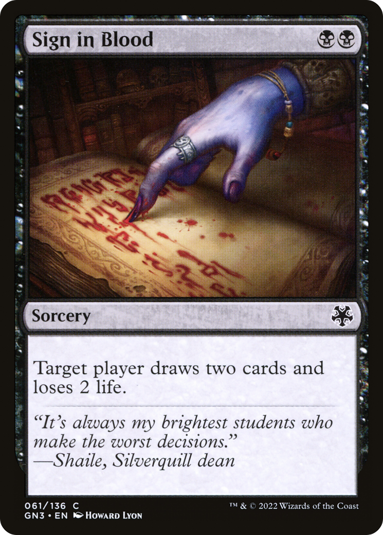 Sign in Blood (GN3-061) [Misc] Game Night: Free-for-All MTG Single Wizards of the Coast