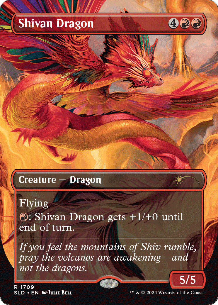 Shivan Dragon (1709) (SLD-1709) [Secret Lair] Drop (Borderless) Foil MTG Single Wizards of the Coast