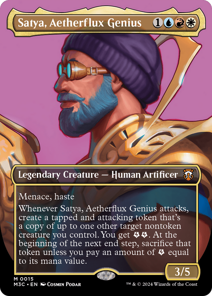 Satya, Aetherflux Genius (M3C-015) [Modern Horizons 3 Commander] (Borderless) Foil MTG Single Wizards of the Coast