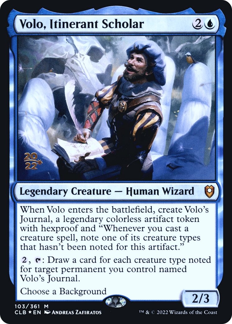 Volo, Itinerant Scholar (PRE-103S) [Battle for Baldur's Gate Promos] Foil MTG Single Wizards of the Coast