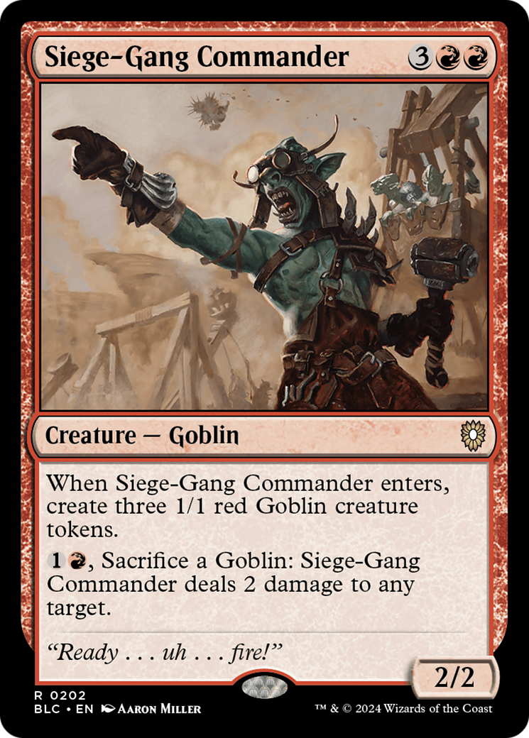 Siege-Gang Commander (BLC-202) [Bloomburrow Commander] MTG Single Wizards of the Coast