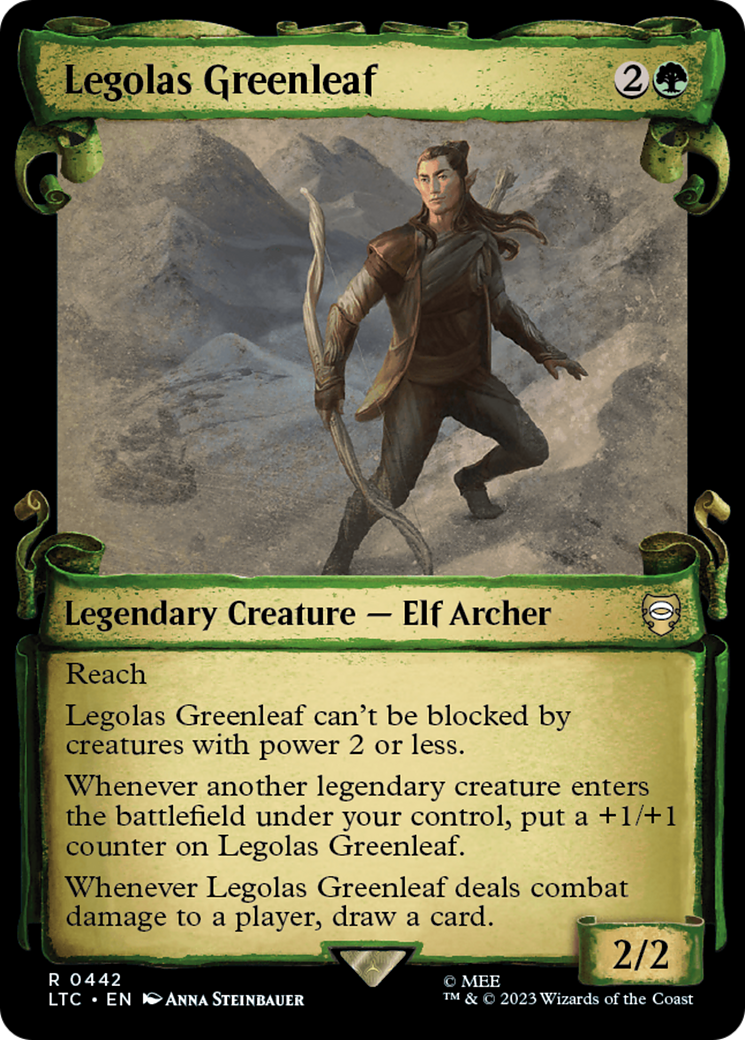 Legolas Greenleaf (Showcase Scrolls) (LTC-442) [Tales of Middle-earth Commander] (Showcase) MTG Single Wizards of the Coast